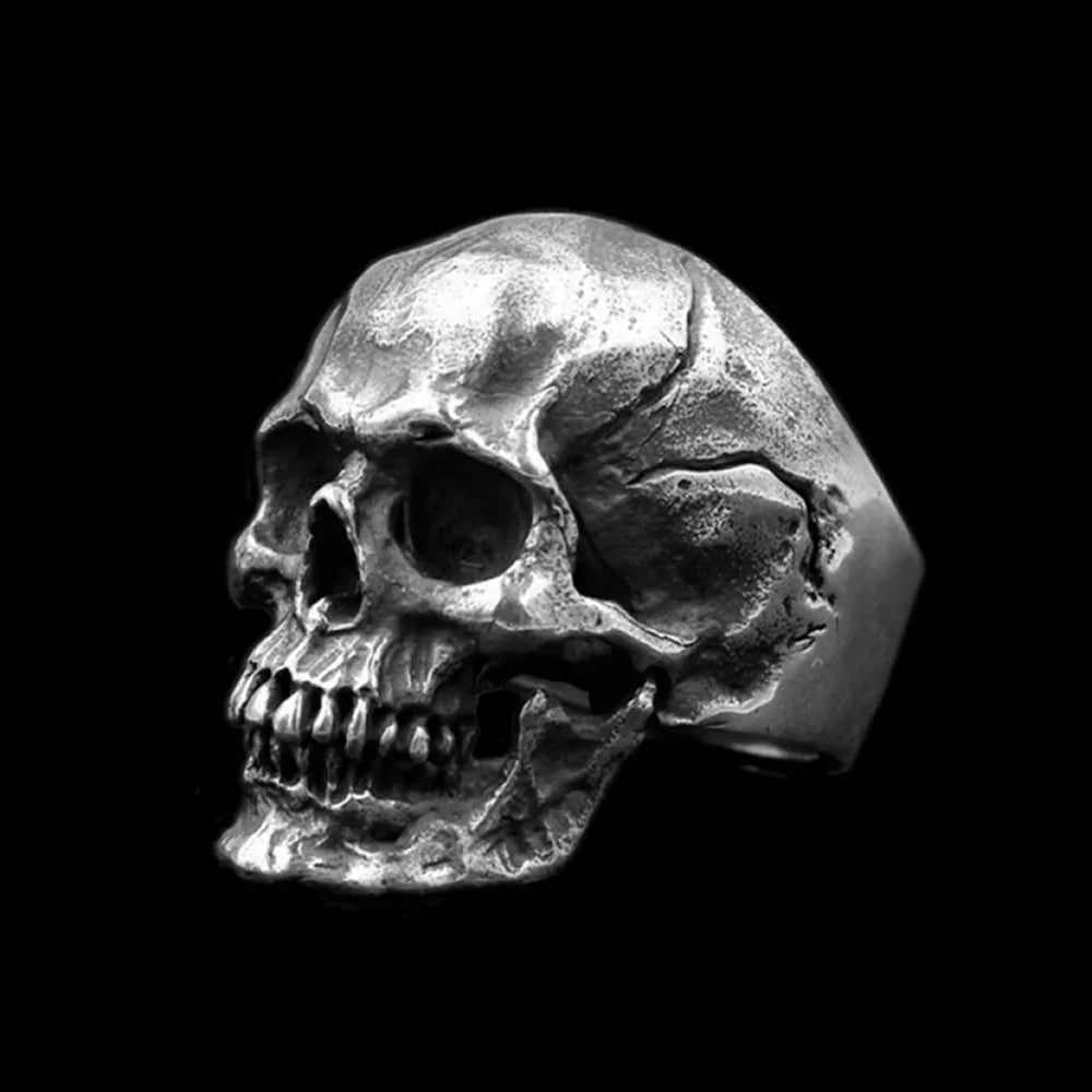 EYHIMD Men's Stainless Steel Skull Ring: Gothic Biker Jewelry