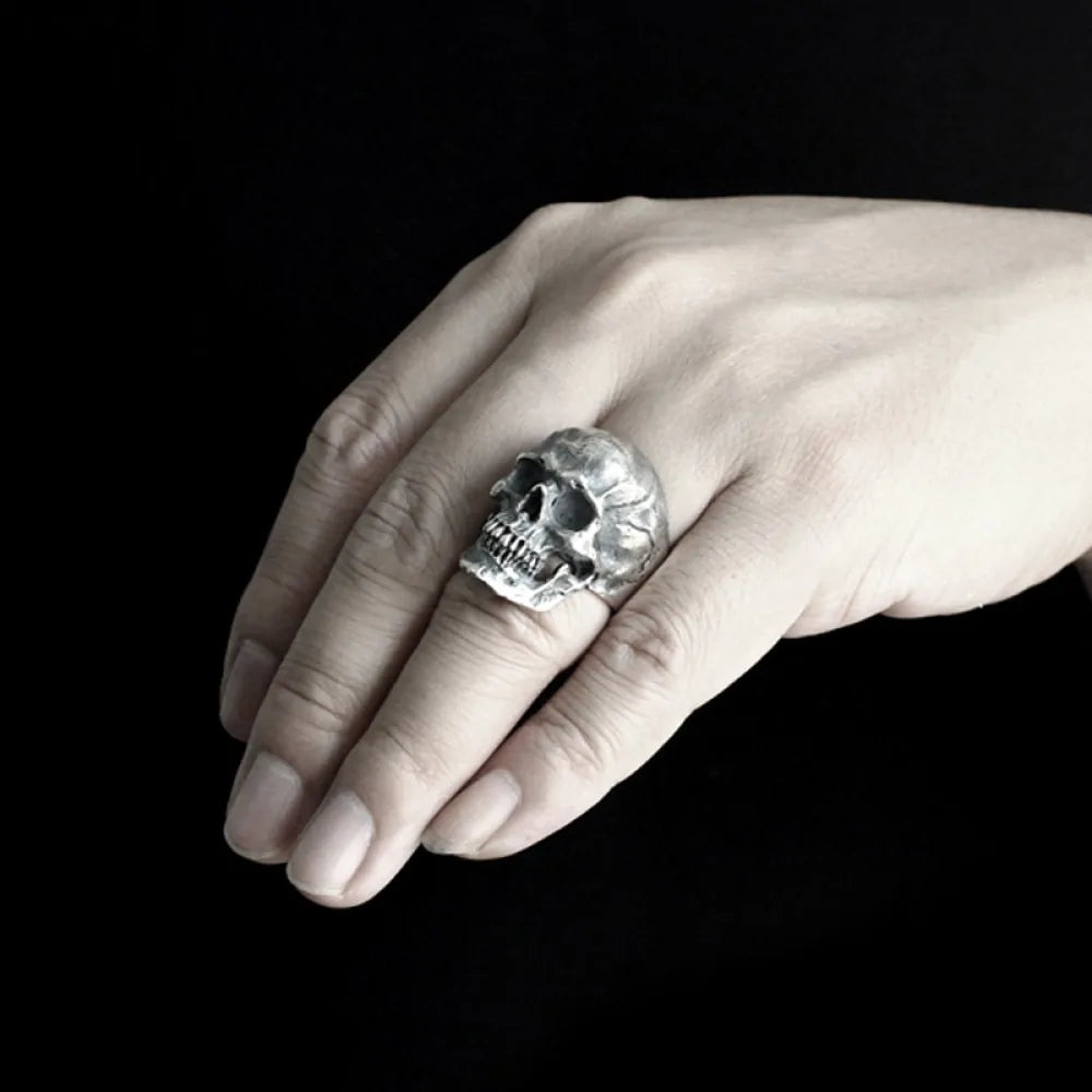 EYHIMD Men's Stainless Steel Skull Ring: Gothic Biker Jewelry