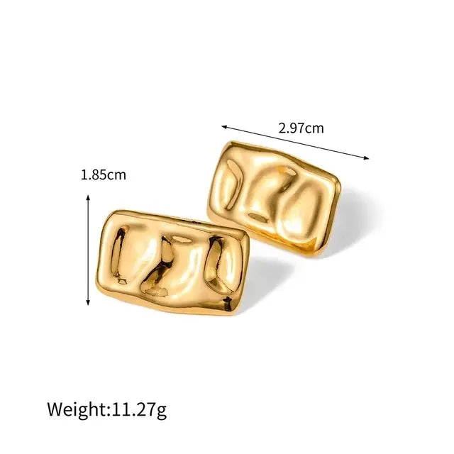 HangZhi Gold Color Wings Stud Earrings